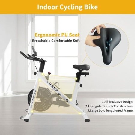 Stationary Spin Bike for Home Gym – LCD Monitor & Cushioned Seat for Comfortable Cardio Workouts